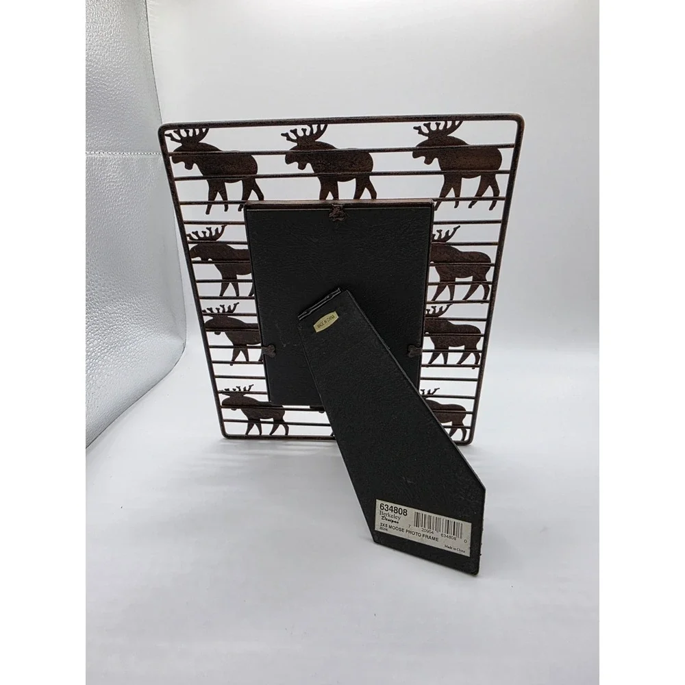 Berkley Design Rustic Metal Picture Frame 5x7 Moose Brown Table Top Cabin Lodge